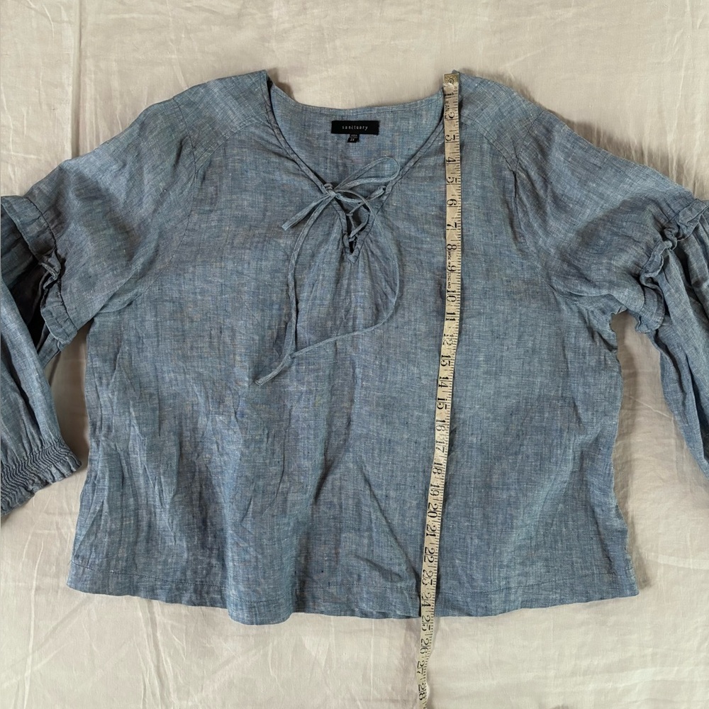 Linen Peasant Blouse - Picture 7 of 7